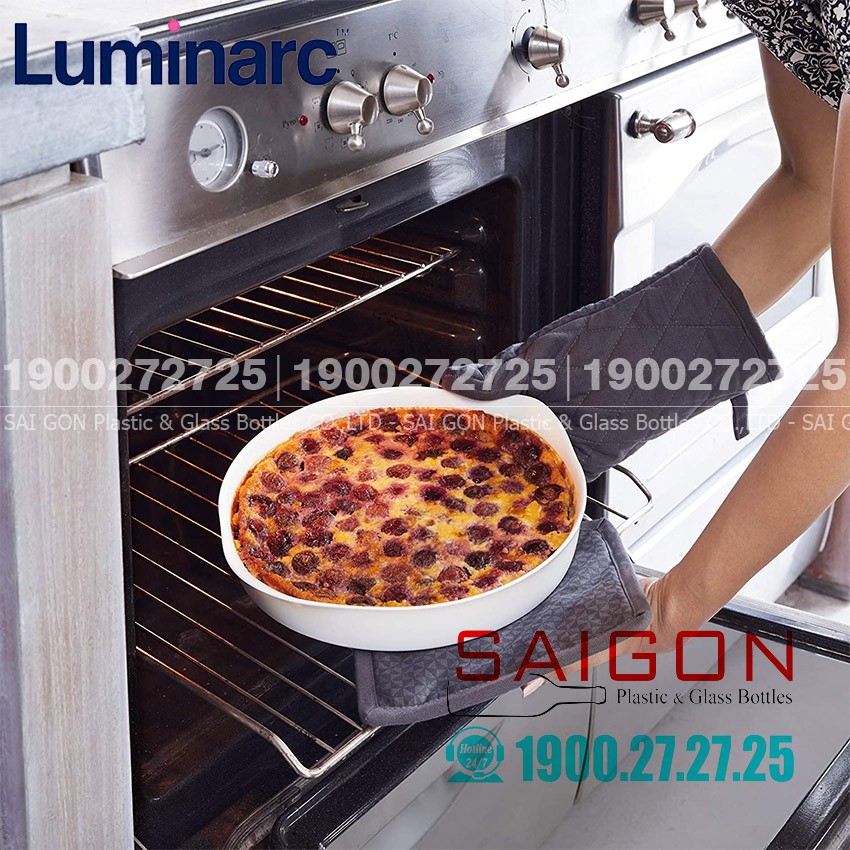 Khay Nướng Thủy Tinh Luminarc Smart Cuisine 28cm | Thủy Tinh Trắng sữa Cao cấp , Nhập Khẩu Pháp