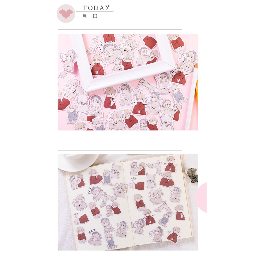 Bộ sticker/ Hình dán Nhân Vật Chibi Đáng Yêu (45 Hình)
