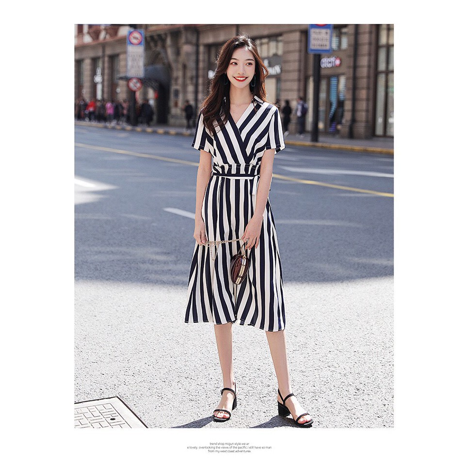 VÁY ĐẸP ĐẦM DÁNG XÒE THẮT NƠ EO CÁCH ĐIỆU | ĐẦM CÔNG SỞ | BigBuy360 - bigbuy360.vn