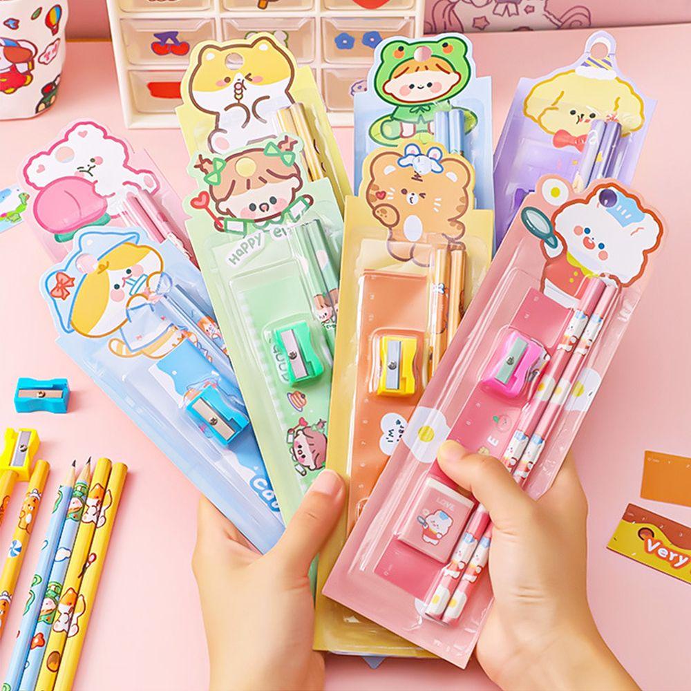 PISTA Bộ Bút Chì Kèm Thước Tẩy Dễ Thương Dùng Làm Quà Tặng Trong Ngày Lễ