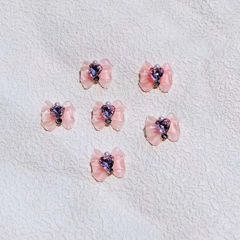 Phụ Kiện Trang Trí Móng Tay Nghệ Thuật Hình Trái Tim Lưng Phẳng 3D Nhiều Màu|Phụ Kiện Trang Trí Móng Tay Hình Nơ Xinh Xắn