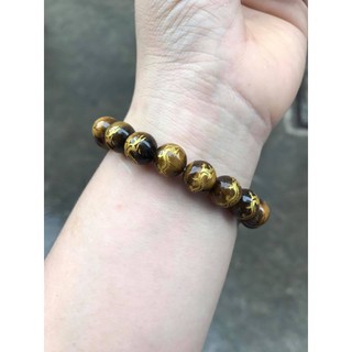 VÒNG TAY  MẮT HỔ CHẠM RỒNG 10LY