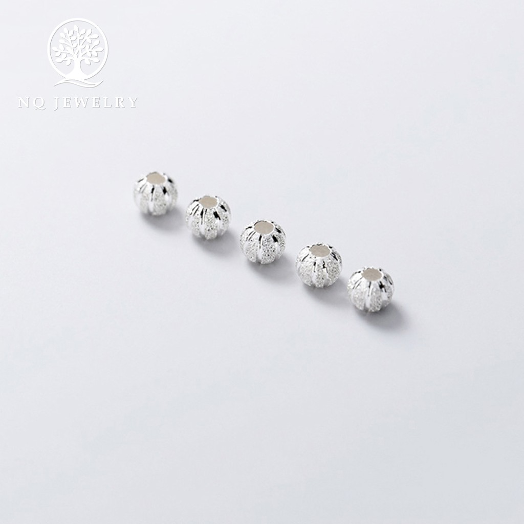 Charm bi bạc họa tiết kẻ dọc - NQ Jewelry