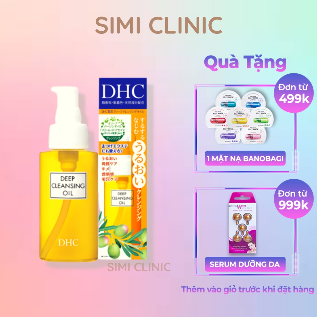 Dầu tẩy trang cho da nhạy cảm dầu mụn Nhật Bản DHC Deep Cleansing Oil sạch sâu chống lão hóa dưỡng cấp ẩm da khô 70ml