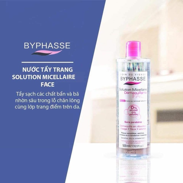 TẨY TRANG / BYPHASSE / Tẩy trang Byphasse Solution Micerallaire Face 500ml