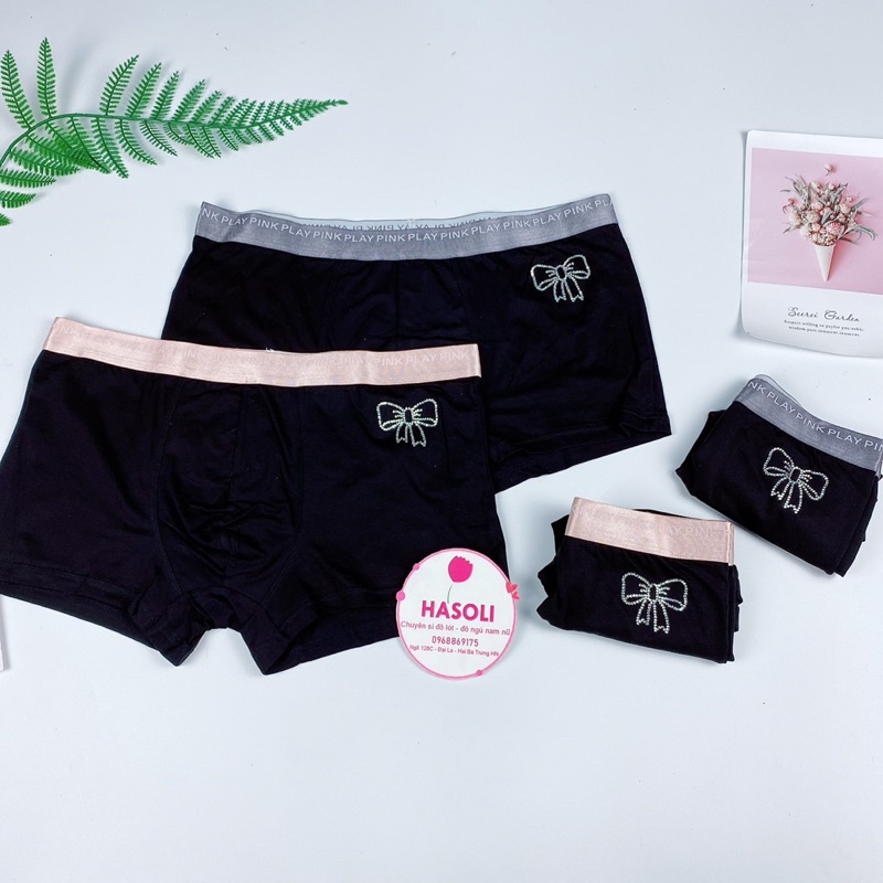 Quần Lót Nam Cotton Cao Cấp - Quần Sịp Nam BảnTo Logo Nơ  S96