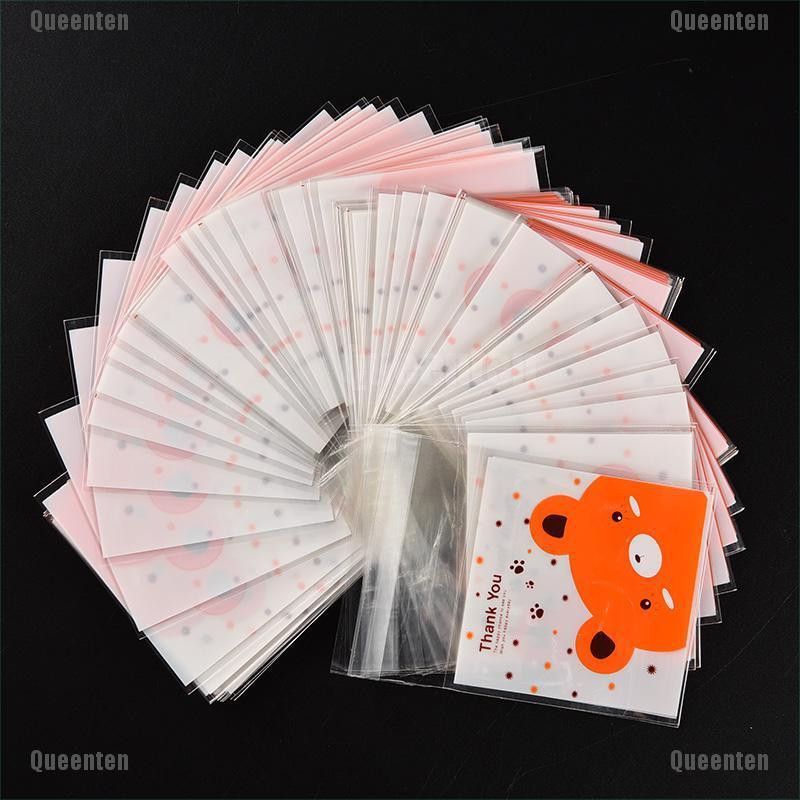 Set 100 túi đựng bánh kẹo trang trí hình gấu xinh xắn tiện dụng