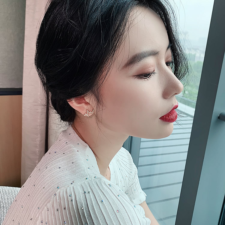 Bông Tai Đính Đá Hình Tia Chớp Hàn Quốc