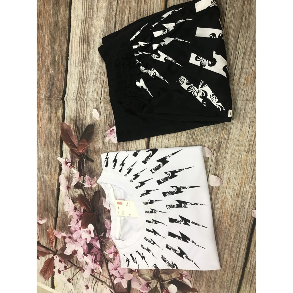 Bộ hè nam, bộ thun nam cộc tay In logo tia sét quanh cổ In nhiệt hàng Full size - BN01 | BigBuy360 - bigbuy360.vn