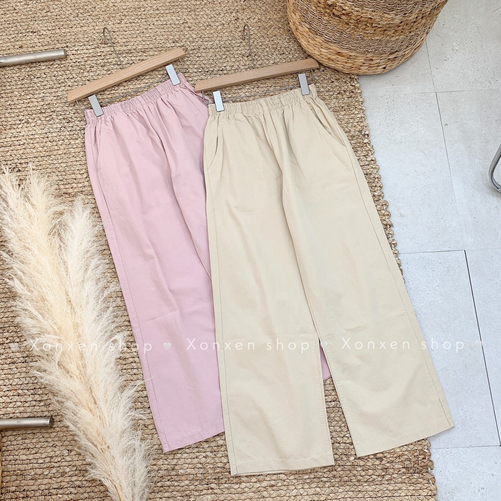 QUẦN KAKI NỮ quần baggy trơn lưng chun co giãn XONXEN SHOP freesize mã 539