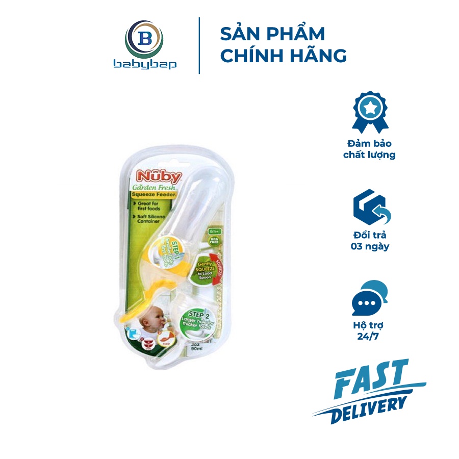 Bình Thìa Ăn Bột Silicone, 2 Bước Nuby 90ml