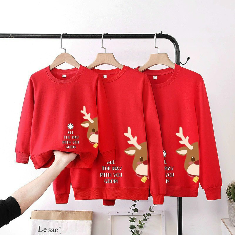 Áo sweater noen giáng sinh gia đinh 3/4/5 người nỉ bông ám áp mẫu mới tết 2022