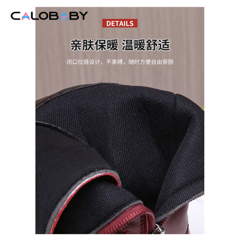 Giày Bốt Da Cao Su Tổng Hợp Cổ Thấp Phối Khóa Kéo Thời Trang Xuân Thu HZ0H Cho Bé Gái