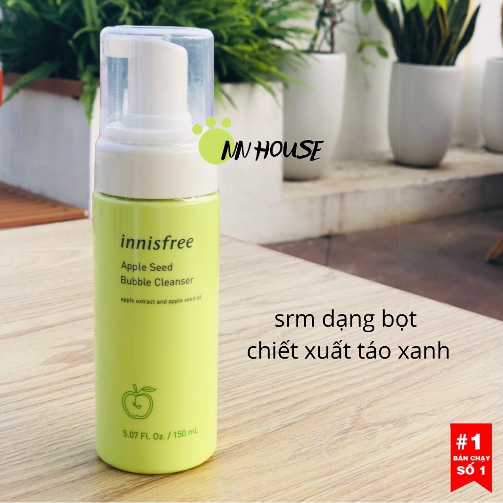 Sữa rửa mặt dạng bọt Innisfree Apple Seed Bubble Cleanser 150mL từ táo