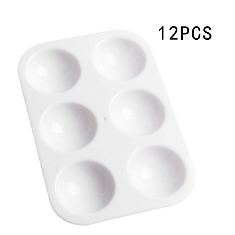 Set 12 Bảng Pha Màu Nước 6 Lỗ Hình Chữ Nhật Tiện Dụng