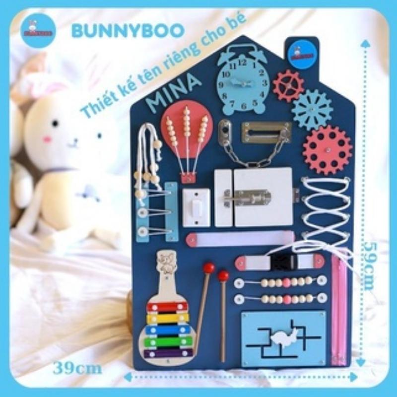 Đồ chơi cho bé BUNNYBOO busy board bảng bận rộn đồ chơi bé trai -  bé gái từ 1 tuổi đồ chơi thông minh free gắn tên