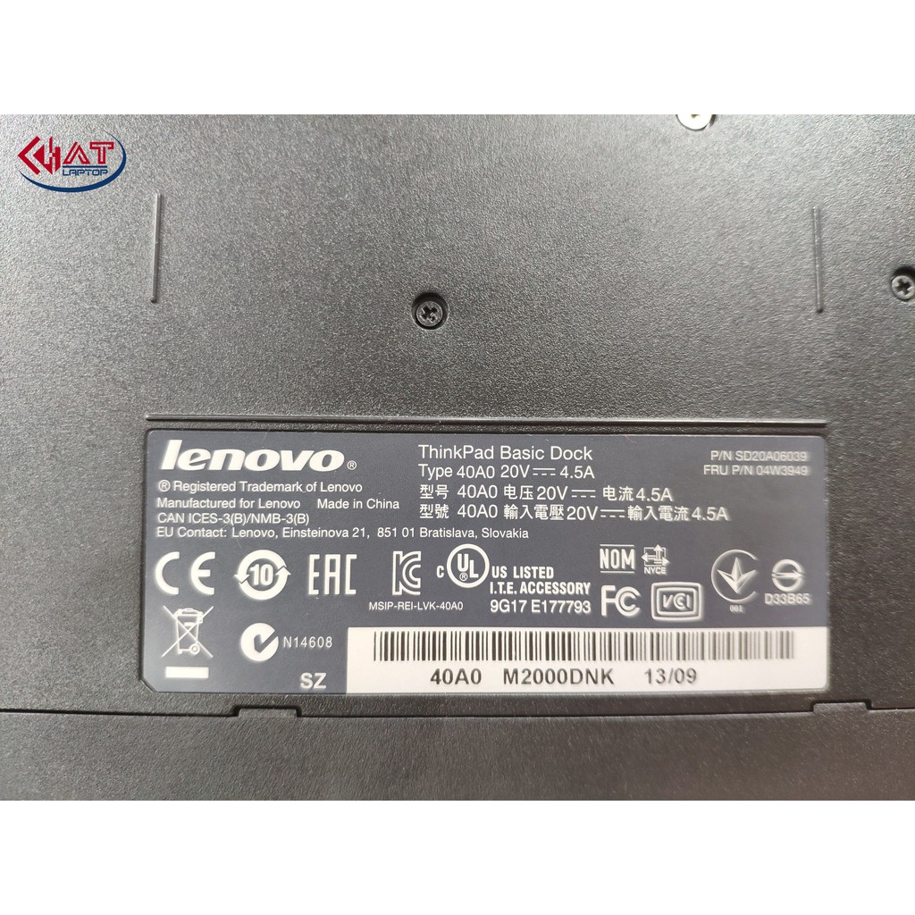 Thinkpad Basic Docking X240 X250 X260 X270 T440 T450 T460 T470 T570 W541 P50 P70 (FRU P/N: SD20A06039) | BigBuy360 - bigbuy360.vn