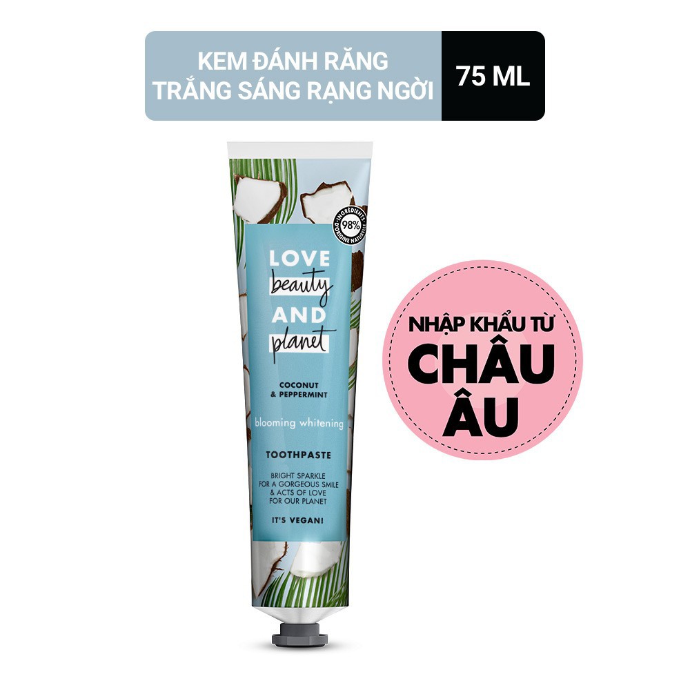 Kem Đánh Răng Love Beauty And Planet Bạc hà trắng sáng rạng ngời 75ml