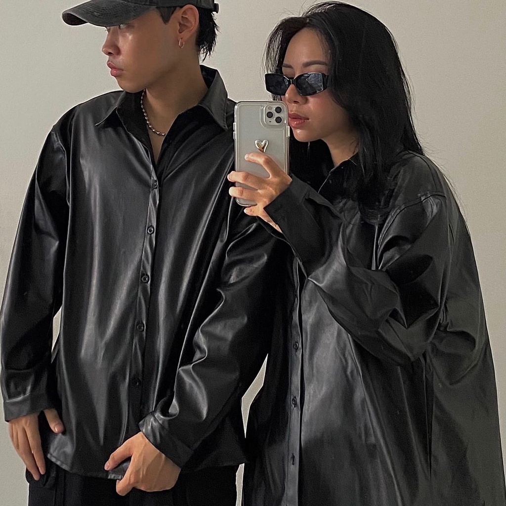 Áo sơ mi da dài tay - FAUX LEATHER SHIRT