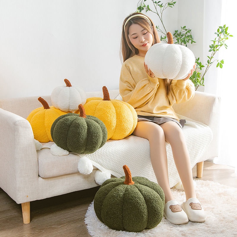 Gối Trang Trí Phòng Khách / Phòng Ngủ Hình Bí Ngô / Quả Bí Ngô Sáng Tạo