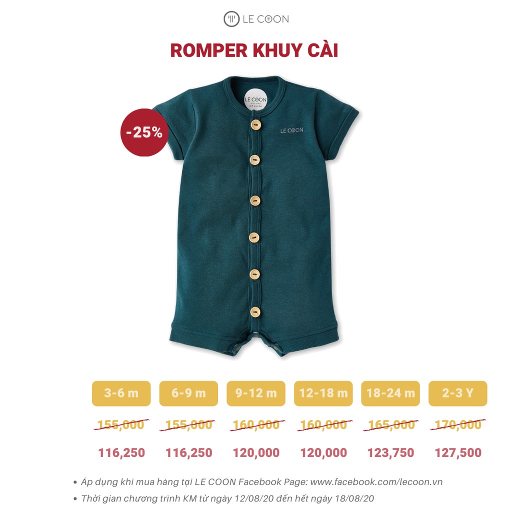 Le coon - Romper khuy cài cộc - Body cho bé chất liệu cotton 100%