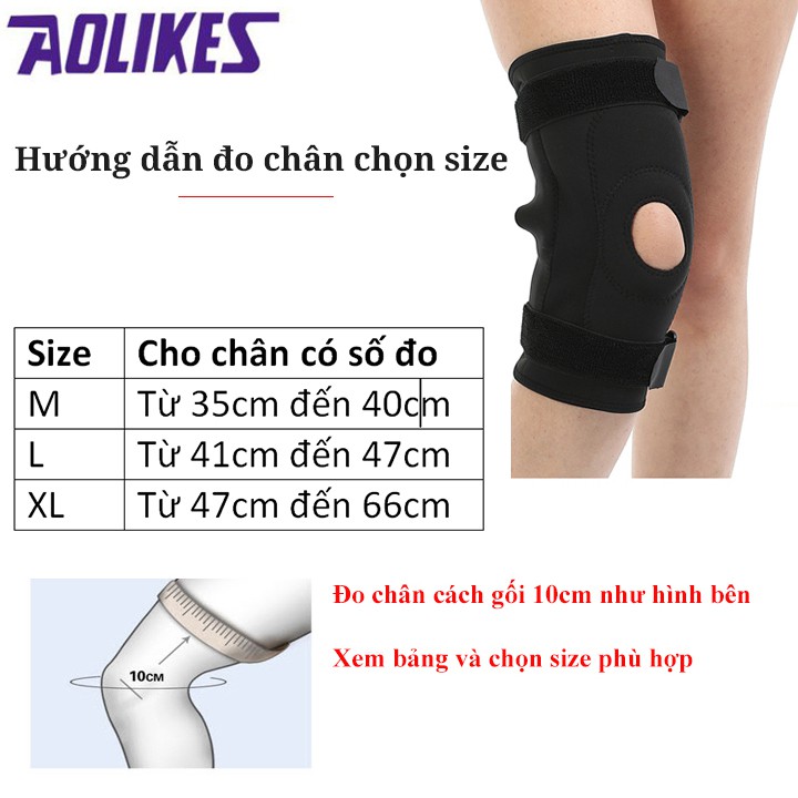 Đai hổ trợ khớp gối có thanh nhôm trợ lực Aolikes A616 ( 1 đai)