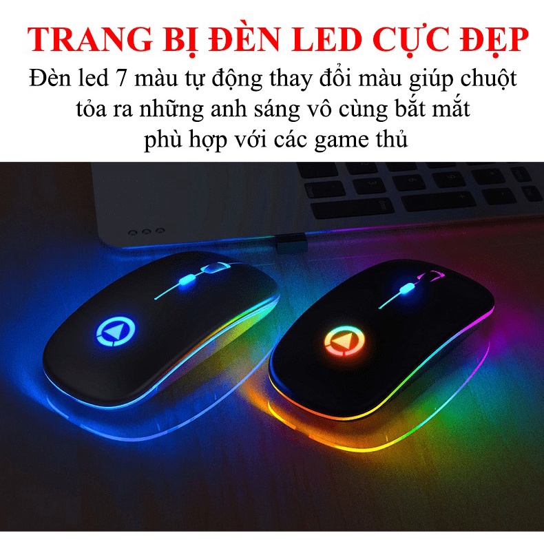 Chuột Không Dây YINDIAO A2 - Chống Ồn Pin Sạc Được Không Cần Thay PIN - NK