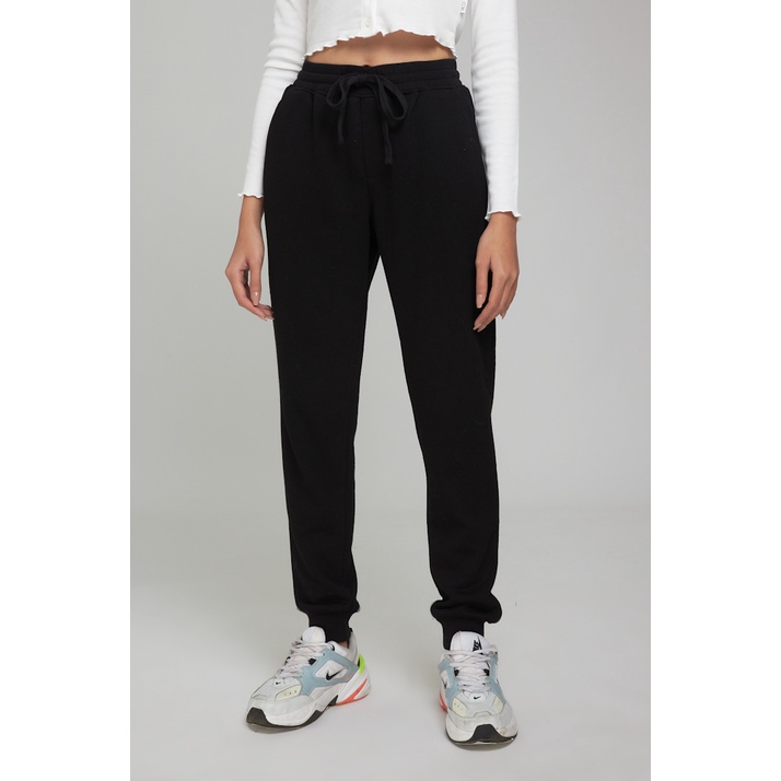 Quần Jogger Nữ BOO Vải Da Cá, Màu sắc Trung Tính Phối Túi Giả Phía Sau
