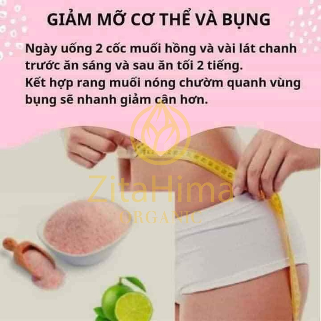 Muối hồng Himalaya 84 loại khoáng chất sử dụng hàng ngày ZitaHima - Hủ 500gr và 1kg