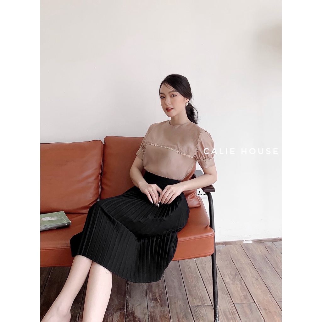 Áo thiết kế viền ren ngọt ngào thời trang thiết kế nữ Calie House A203 | BigBuy360 - bigbuy360.vn