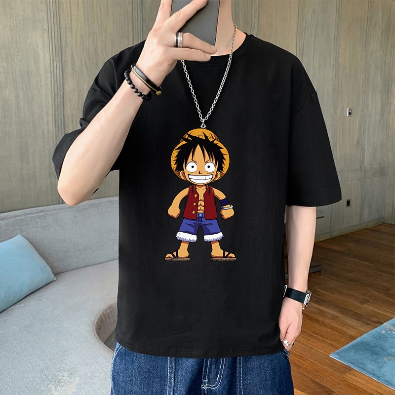 Áo thun unisex OnePiece mẫu in Luffy trắng đen cực hot OP04