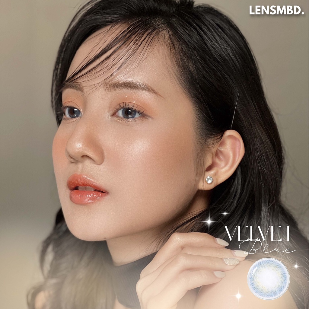 LENS KÍNH ÁP TRÒNG NỘI ĐỊA TRUNG XANH ĐẠI DƯƠNG TRONG TRẺO VELVET BLUE LENSMBD X DOUYIN