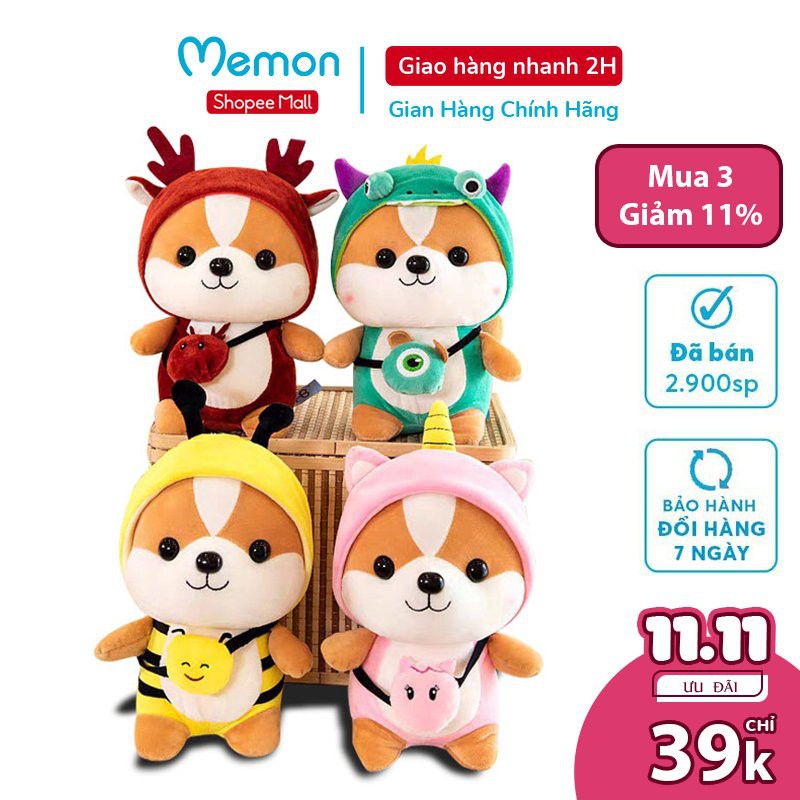 Chó Bông Shiba Cosplay 25 cm Cao Cấp Memon