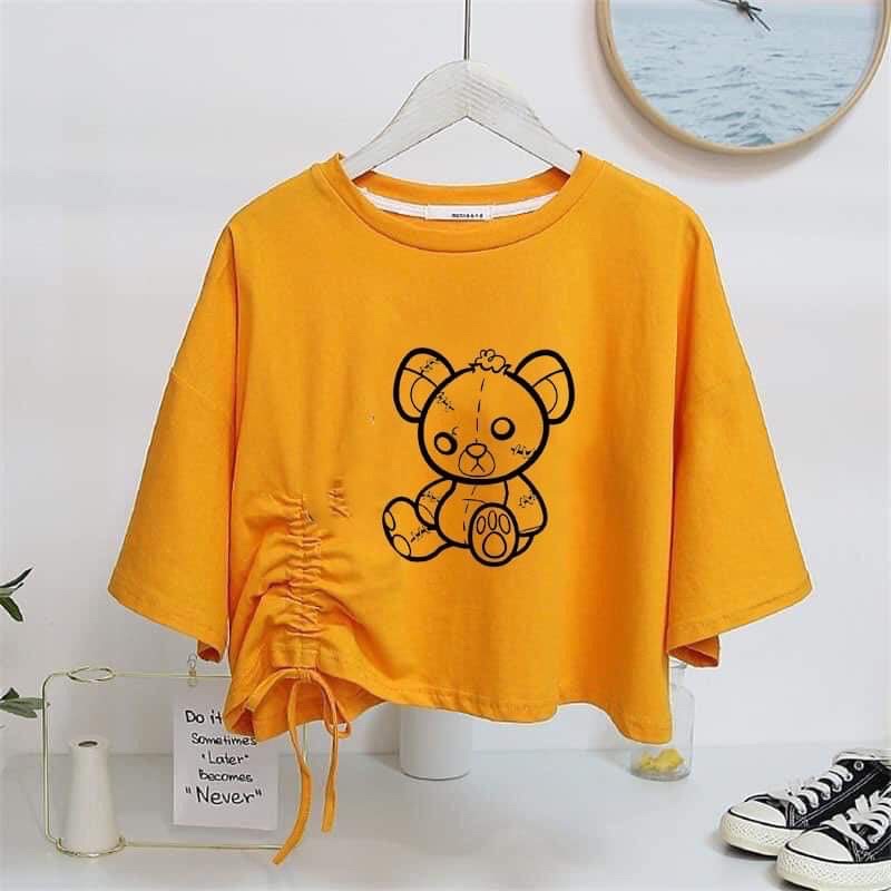 Áo croptop gấu rút eo HD12
