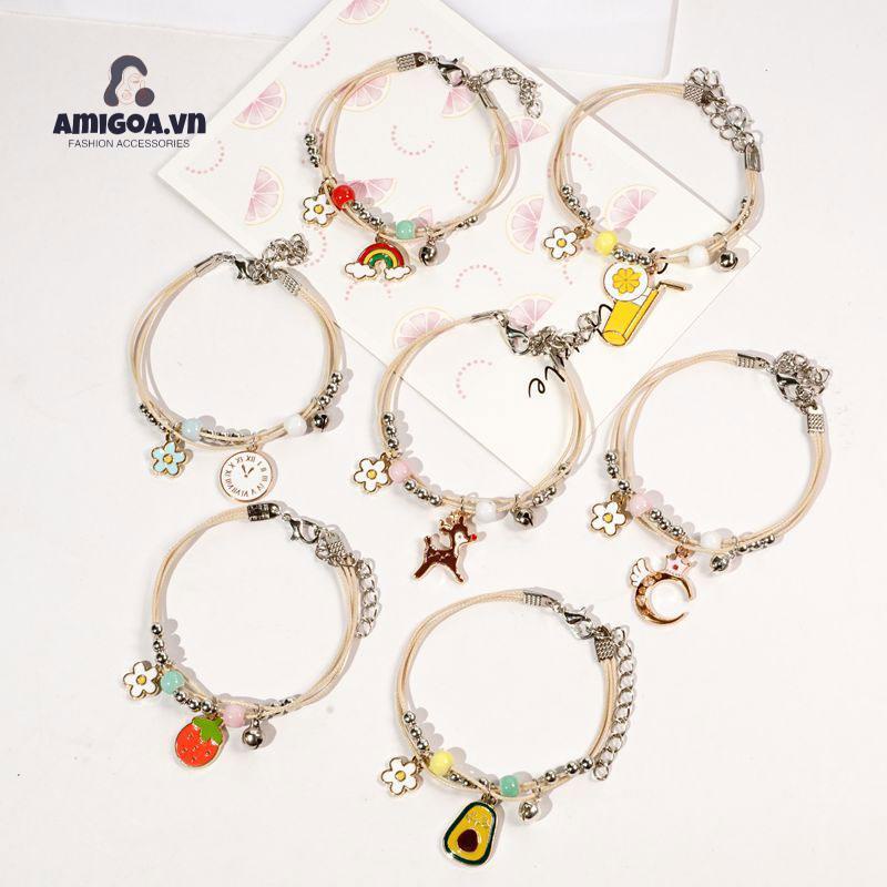 Vòng Đeo Tay Bện Bằng Gốm Họa Tiết Hoạt Hình Dễ Thương Cho Nữ