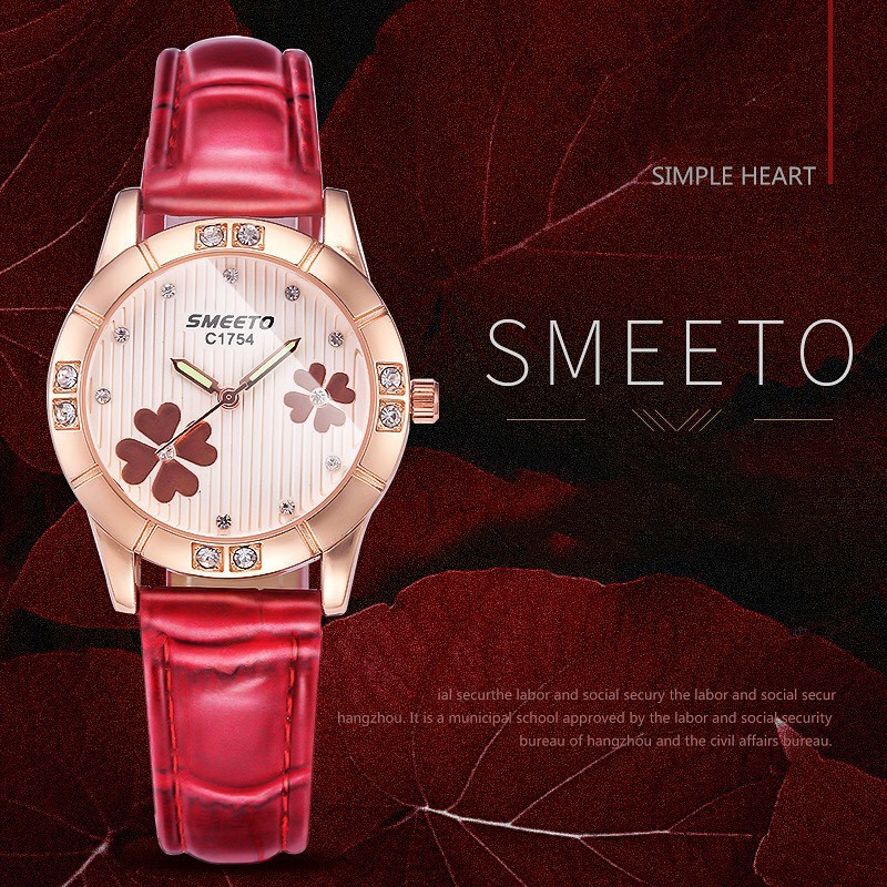 [MẪU HOT] Đồng hồ nữ SMEETO SM22 dây da cao cấp đẳng cấp phái nữ | BigBuy360 - bigbuy360.vn