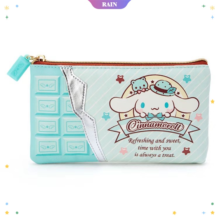 Túi Đựng Mỹ Phẩm Bằng PU Chống Nước Có Khóa Kéo In Hình Hoạt Hình Kawaii Sanrio Cinnamoroll Hello Kitty