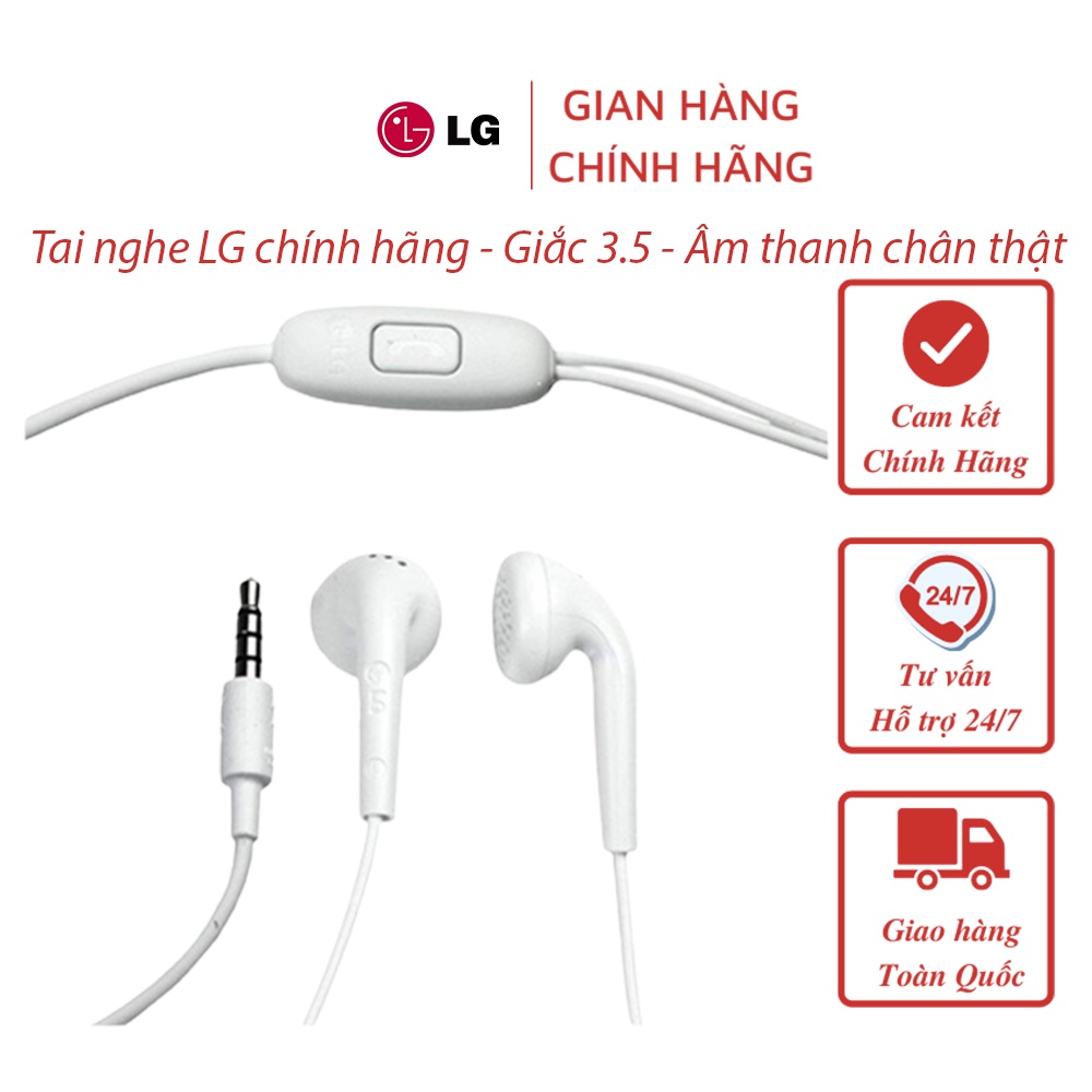 Tai nghe LG chính hãng - Giắc cắm 3.5 - Âm thanh chân thật