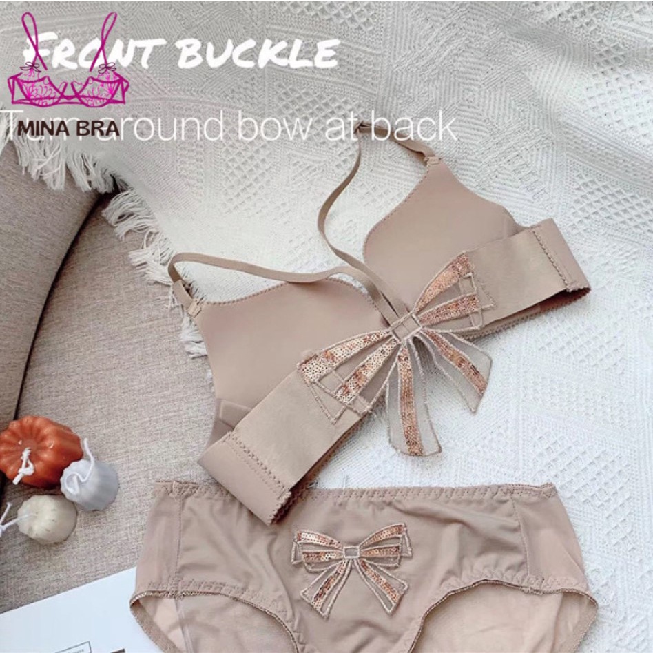 Áo Lót Đúc Su Cài Trước Siêu Nâng Đẩy Phối Nơ Lưng Thời Trang MINABRA Áo Ngực Tạo Khe Ngực Tròn Đầy ACT02 | BigBuy360 - bigbuy360.vn