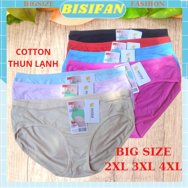 Quần lót nữ chất coton đẹp thun lạnh cạp trễ thấp Q8008 big size 4XL cho người béo mập 100kg 90kg 80kg 60kg 70kg 80kg