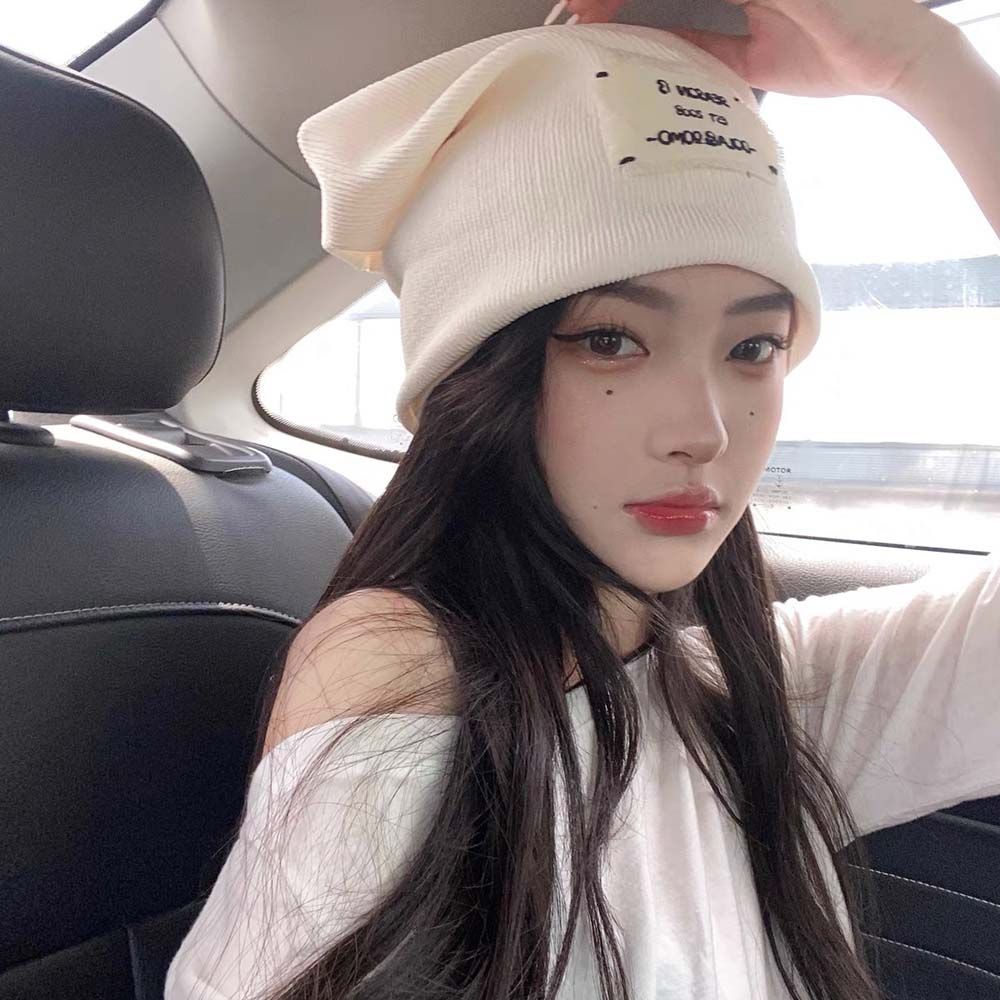 Mũ beanie thoáng khí kẻ sọc in chữ phong cách hip hop thời trang cho nam