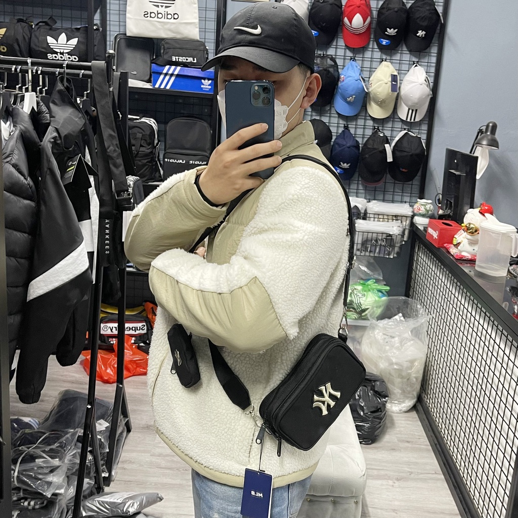 💥  COMBO Túi đeo chéo / Túi bao tử NY LOGO JACQUARD MINI CROSSBODY BAG BLACK| HÀNG XUẤT DƯ XỊN | ẢNH THẬT