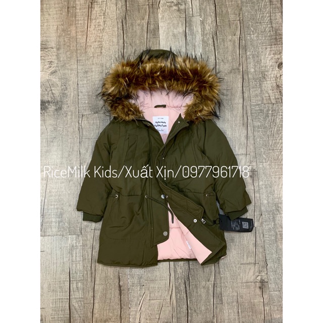 Áo khoác ZARA Parka Màu Xanh Rêu xuất dư xịn cho bé