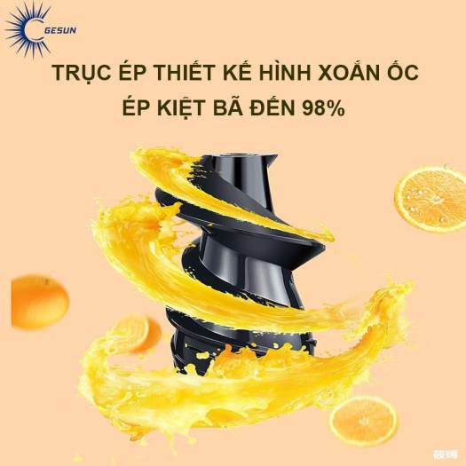 Máy ép chậm Gesun G500 Dùng Công nghệ của Đức giúp ép kiệt nước lên đến 95% rau củ quả