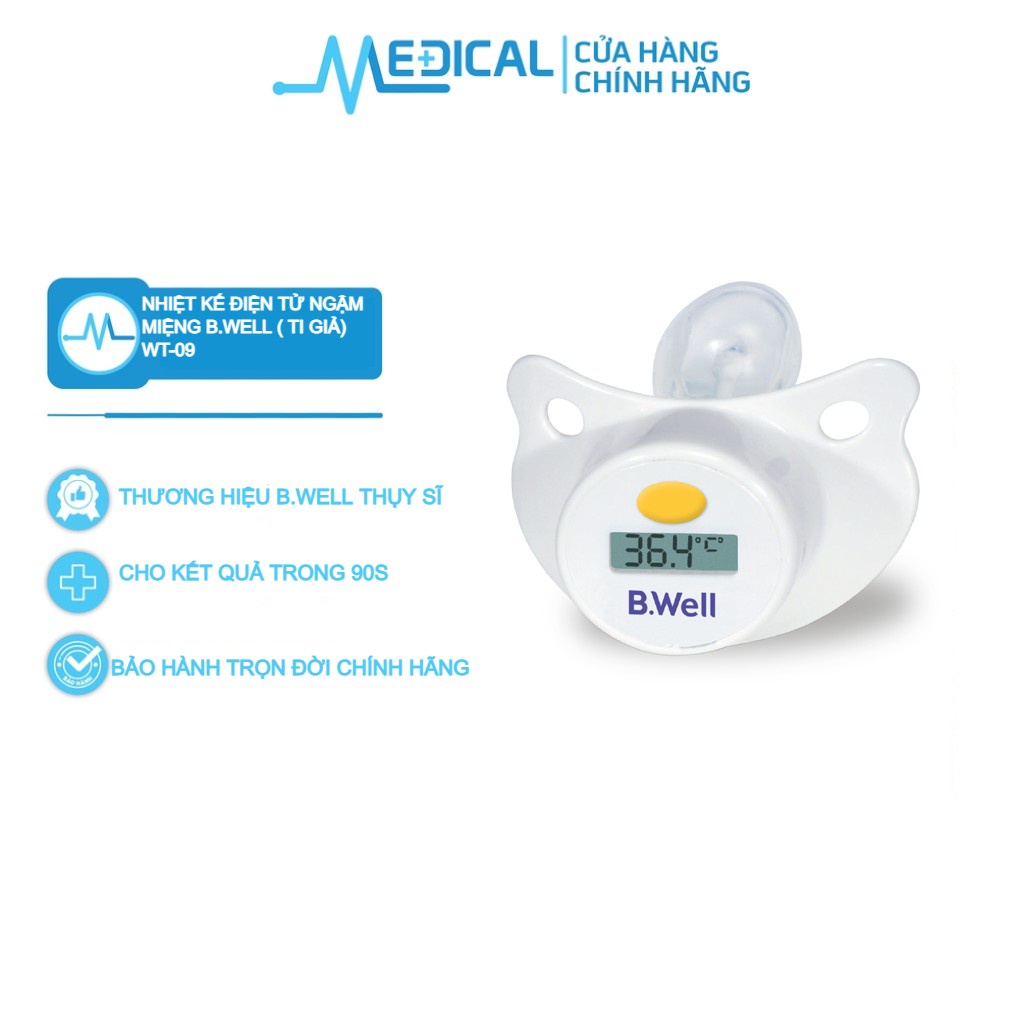 Nhiệt kế điện tử B.Well Swiss WT-09 quick (núm ti) cho kết quả chính xác 90s - MEDICAL