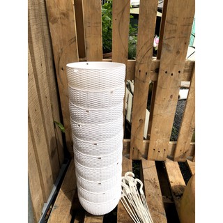 Bộ 10 chậu treo trồng cây mây đan tròn kích thước fi 20 x 10 cm