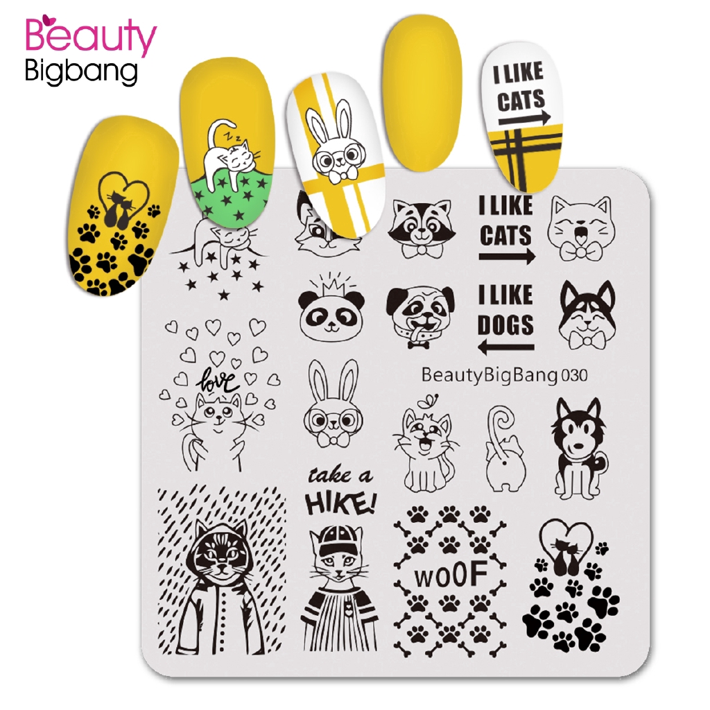 Khuôn Trang Trí Móng Tay Kích Thước 6x6cm In Họa Tiết Thú Cưng Xinh Xắn
