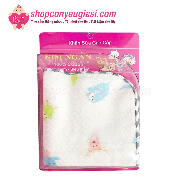 Khăn Sữa Cao Cấp Hình Kim Ngân 5 Cái/Hộp - 25*25 cm