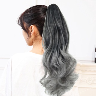  Ombre Xám Tóc Giả 5 Kẹp Tóc & Móng Vuốt Kẹp Tóc Đuôi Ngựa Tóc 