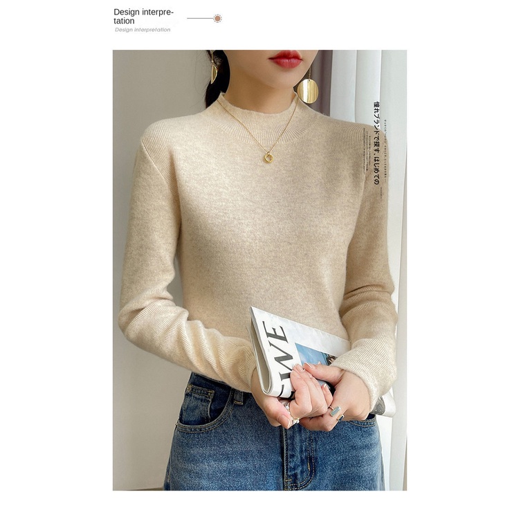 Áo Sweater Cổ Cao Ôm Dáng Phong Cách Thời Trang Thu Đông  Mới